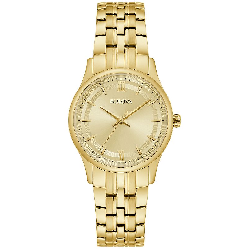 Bulova Women's Classic Gold Tone Stainless Steel Bracelet Watch - 97L168, Size: 30MM, Yellow