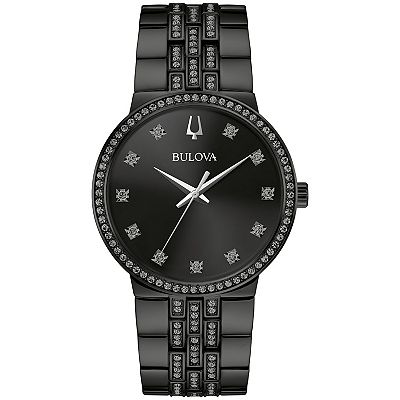 Black Crystal Watch and Bracelet set Bulova Men main image 4