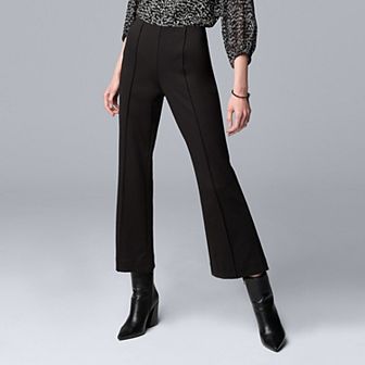 Petite Simply Vera Vera Wang Mid Rise Pintuck Ponte Kick Flare Pants