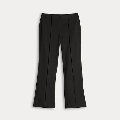 Petite Simply Vera Vera Wang Mid Rise Pintuck Ponte Kick Flare Pants