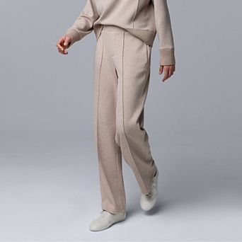 Women's Simply Vera Vera Wang High Rise Wide Leg Scuba Knit Pants