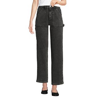 Women's Lands' End Soft Denim High Rise Cargo Ankle Jeans