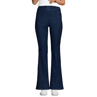 Women's Lands' End High Rise Pull On Flare Jeans