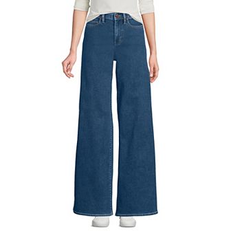 Women's Lands' End Recover Denim High Rise Wider Leg Jeans