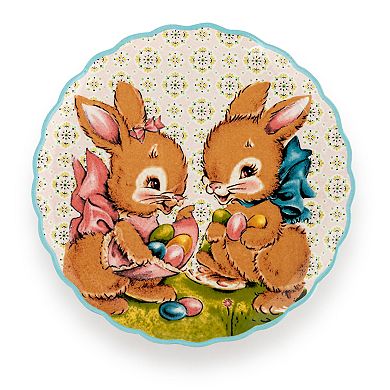 Mr. Cottontail Ceramic Easter Plates Table Decor Set of 4