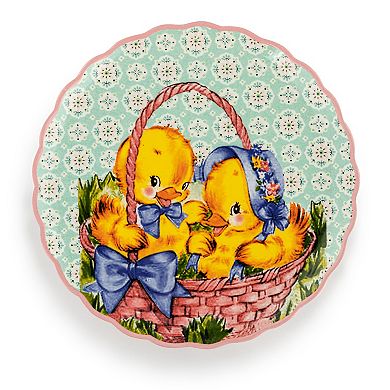 Mr. Cottontail Ceramic Easter Plates Table Decor Set of 4