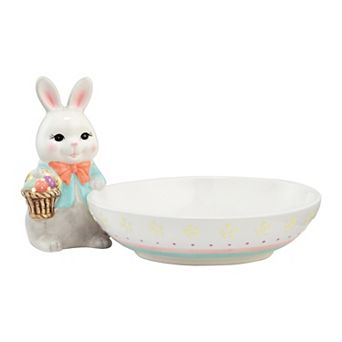 Mr. Cottontail Easter Bunny LED Ceramic Candy Dish