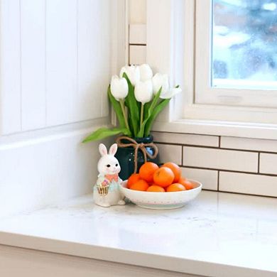 Mr. Cottontail Easter Bunny LED Ceramic Candy Dish