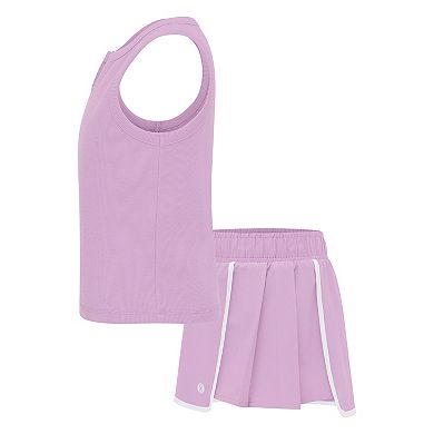 Girls 4-6x Layer 8 Ribbed Active Tee & Stretch Woven Shorts Set