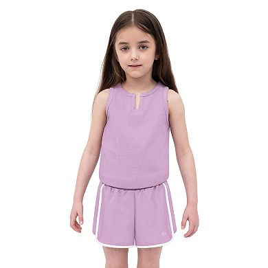 Girls 4-6x Layer 8 Ribbed Active Tee & Stretch Woven Shorts Set