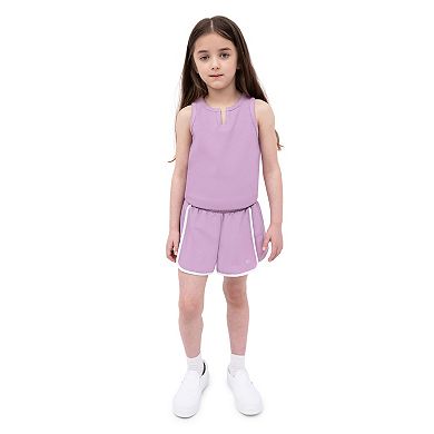 Girls 4-6x Layer 8 Ribbed Active Tee & Stretch Woven Shorts Set
