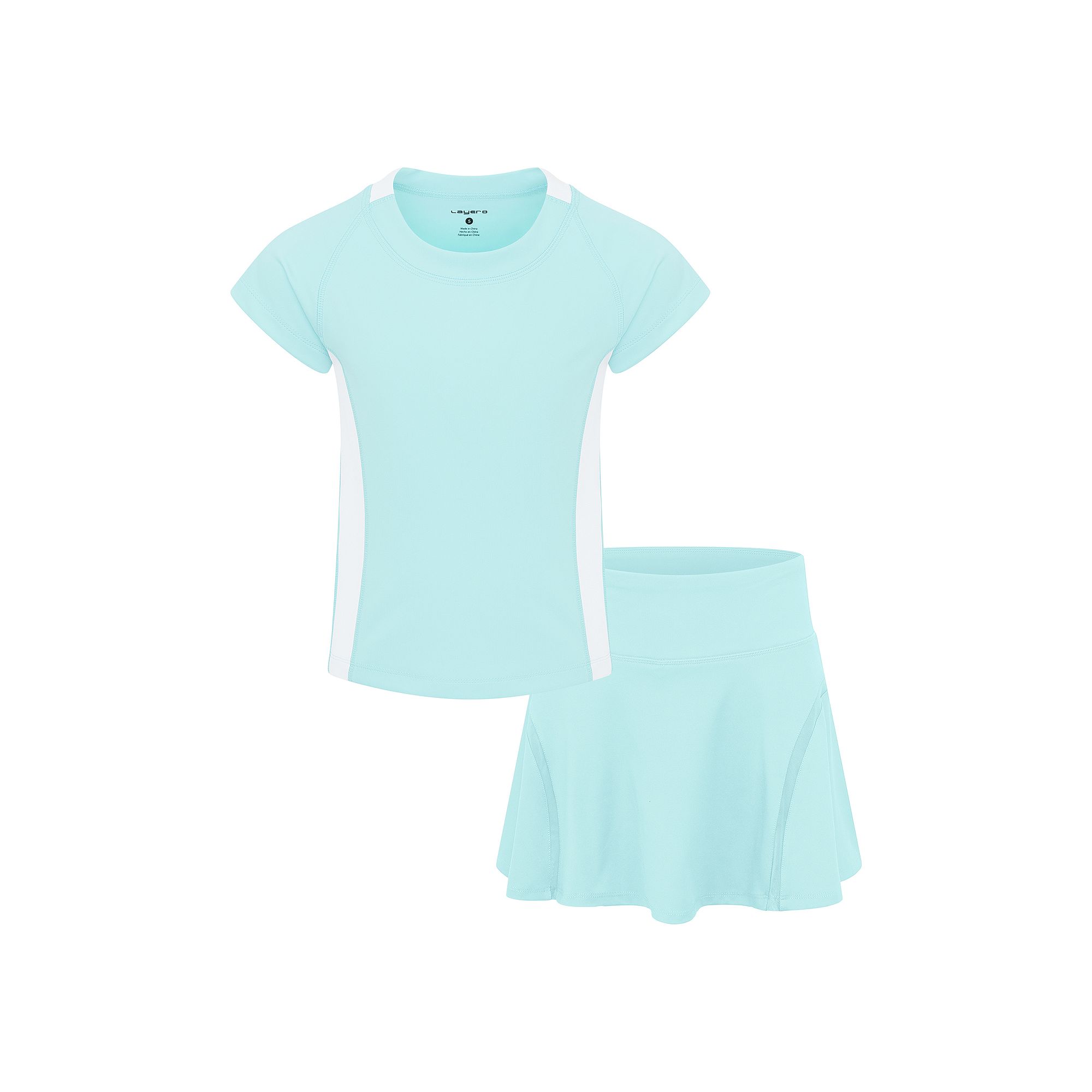 Girls 4-6x Layer 8 Ribbed Active Tee & Stretch Woven Shorts Set, Girls, Wa