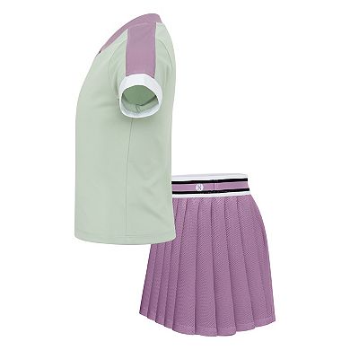 Girls 4-6x Layer 8 Ribbed Active Tee & Stretch Woven Skort Set