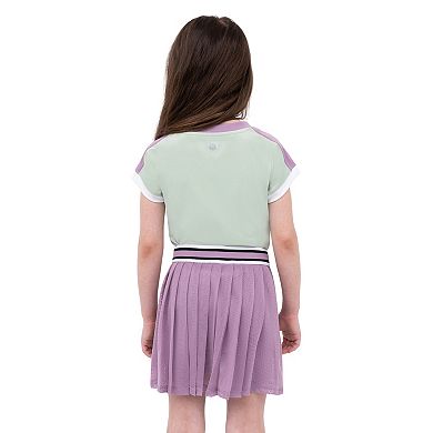Girls 4-6x Layer 8 Ribbed Active Tee & Stretch Woven Skort Set