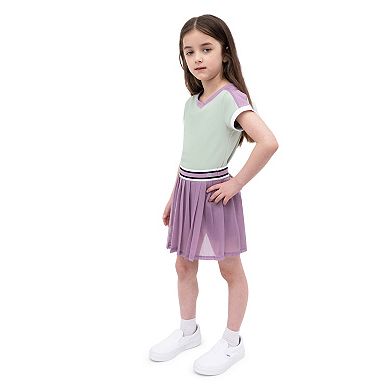 Girls 4-6x Layer 8 Ribbed Active Tee & Stretch Woven Skort Set