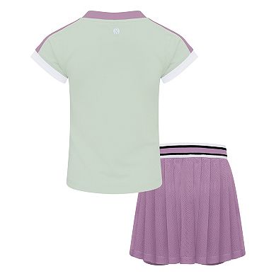 Girls 4-6x Layer 8 Ribbed Active Tee & Stretch Woven Skort Set