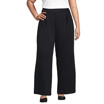Women's Lands' End Sport Knit High Rise Wide Leg Pants in Regular & Plus Size
