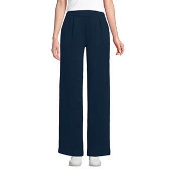 Women's Lands' End Sport Knit High Rise Wide Leg Pants in Regular & Plus Size