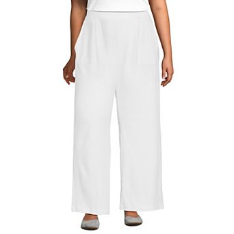 Women's Lands' End Sport Knit High Rise Wide Leg Pants in Regular & Plus Size