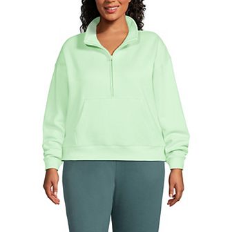 Plus Size Lands' End Serious Sweats Long Sleeve Half Zip Sweatshirt