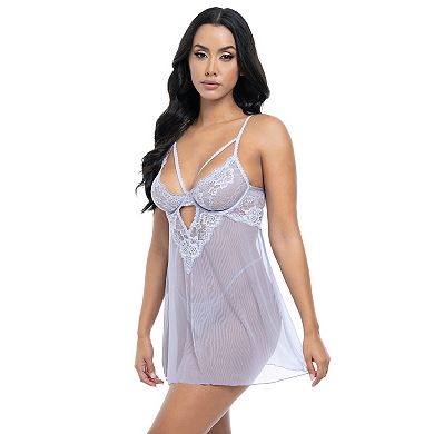 Women's Oh La La Cheri Elsie Babydoll & G-String Lingerie Set 74-11532
