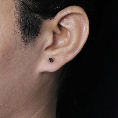 Jewelexcess 14k White Gold 1/2 Carat T.W. Black Diamond Solitaire Earrings