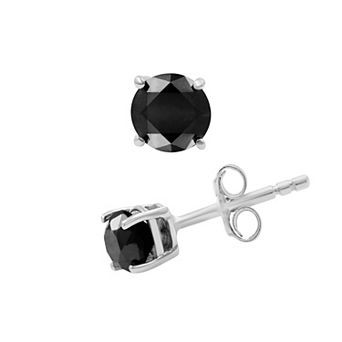 Jewelexcess 14k White Gold 2 Carat T.W. Black Diamond Solitaire Earrings
