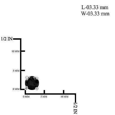 Jewelexcess Sterling Silver 1/2 Carat T.W. Black Diamond Solitaire Earrings