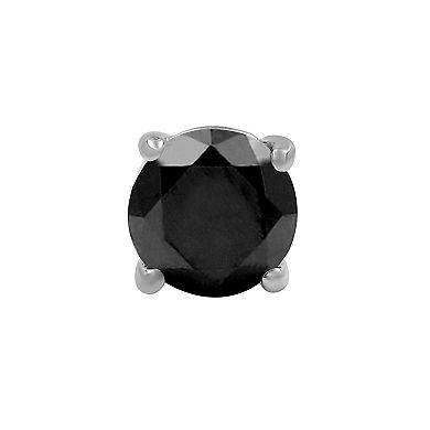 Jewelexcess Sterling Silver 1 Carat T.W. Black Diamond Solitaire Earrings