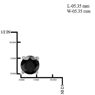 Jewelexcess Sterling Silver 1 Carat T.W. Black Diamond Solitaire Earrings