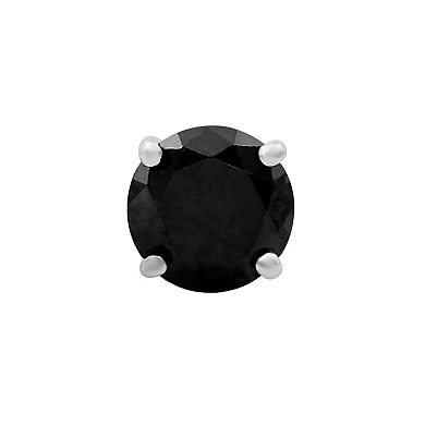 Jewelexcess Sterling Silver 1 1/2 Carat T.W. Black Diamond Solitaire Earrings