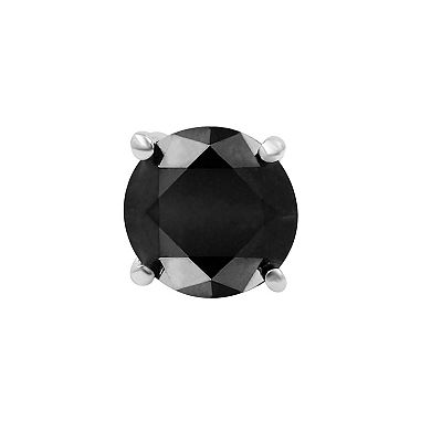 Jewelexcess Sterling Silver 2 Carat T.W. Black Diamond Solitaire Earrings