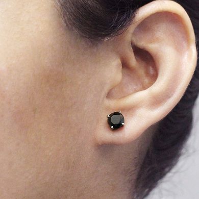 Jewelexcess Sterling Silver 3 Carat T.W. Black Diamond Solitaire Earrings