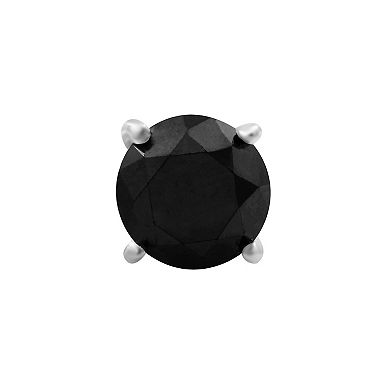 Jewelexcess Sterling Silver 3 Carat T.W. Black Diamond Solitaire Earrings