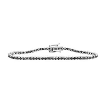 Jewelexcess Sterling Silver 3 Carat T.W. Black Diamond Tennis Bracelet