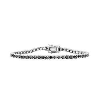 Jewelexcess Sterling Silver 5 Carat T.W. Black Diamond Tennis Bracelet