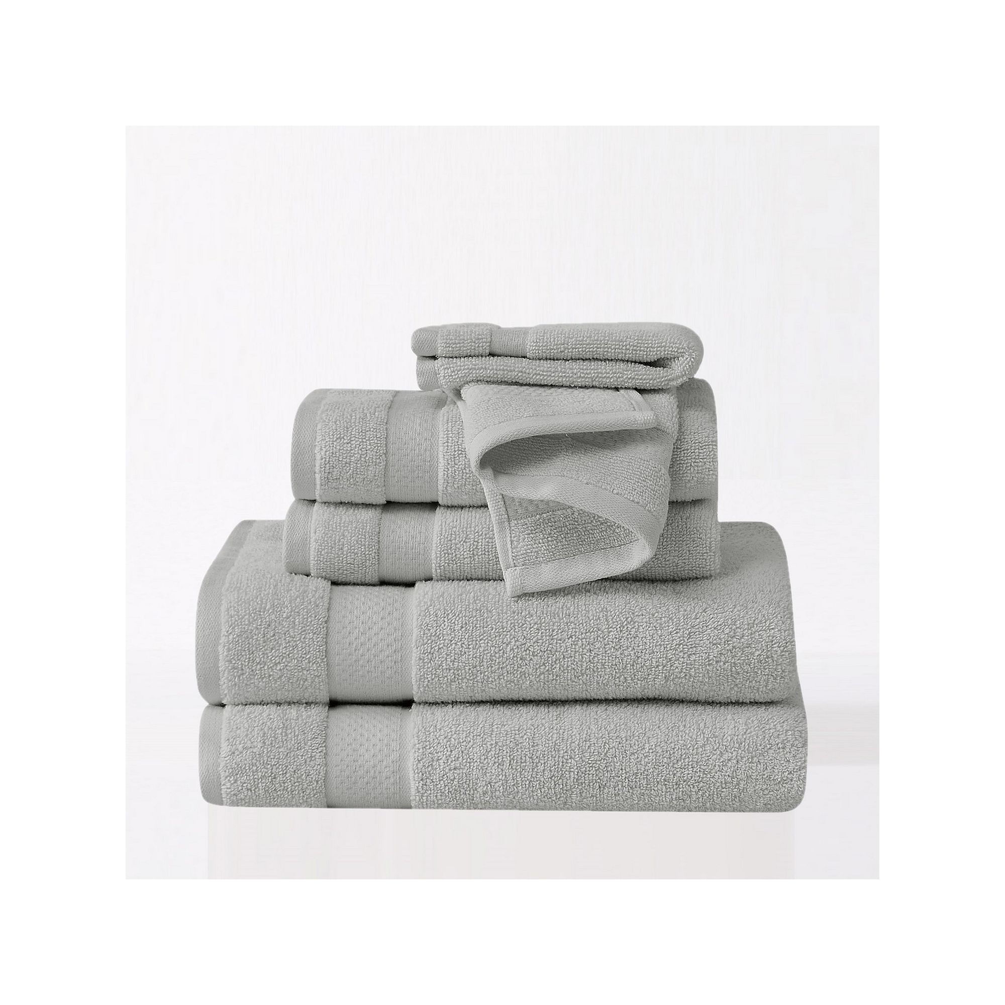Truly Soft Quick Dry 6-Piece Towel Set, Grey