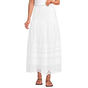 Women's Lands' End Tiered Eyelet Maxi Skirt