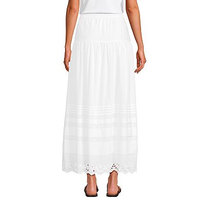 Women's Lands' End Tiered Eyelet Maxi Skirt