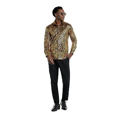 Men's OppoSuits Golden Geo Star Slim-Fit Button-Down Shirt