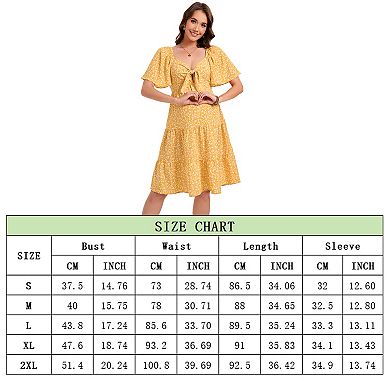 Maternity Dresses for Baby Shower Women's Knotted V Neck Knee Length Wrap Baby Shower Dress