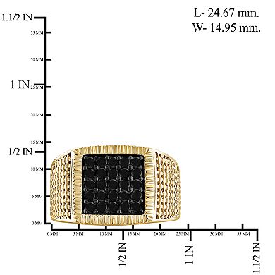 Men's Jewelexcess Sterling Silver 1 Carat T.W. Black Diamond Ring