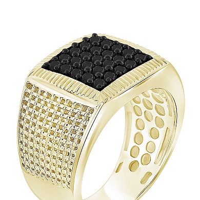 Men's Jewelexcess Sterling Silver 1 Carat T.W. Black Diamond Ring