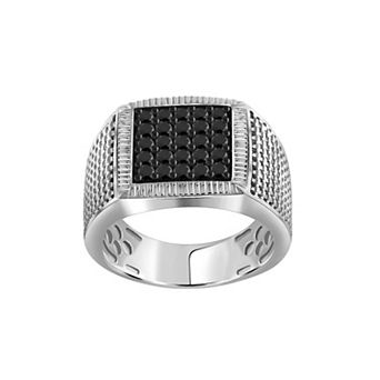 Men's Jewelexcess Sterling Silver 1 Carat T.W. Black Diamond Ring