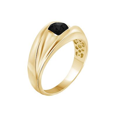 Men's Jewelexcess Sterling Silver 1 Carat T.W. Black Diamond Solitaire Ring