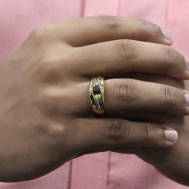 Men's Jewelexcess Sterling Silver 1 Carat T.W. Black Diamond Solitaire Ring