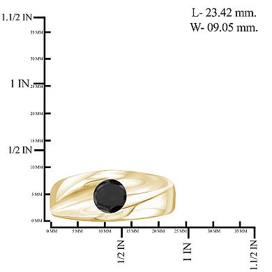 Men's Jewelexcess Sterling Silver 1 Carat T.W. Black Diamond Solitaire Ring