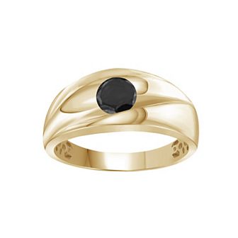 Men's Jewelexcess Sterling Silver 1 Carat T.W. Black Diamond Solitaire Ring