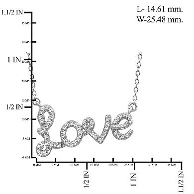 Jewelexcess Sterling Silver 1/5 Carat T.W. Diamond Love Necklace