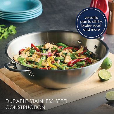 Rachael Ray® 14-in. Professional Stainless Steel Induction Wok